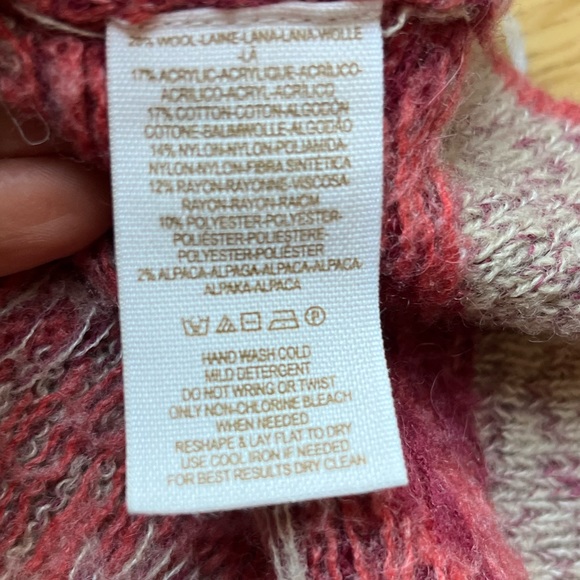 Free People Alpaca Wool Blend V-neck Aztec Boho Sweater Sz XS - Picture 8 of 12